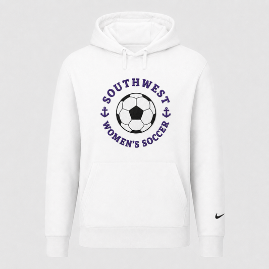 Southwest women's soccer ball Nike twill hoodie in white