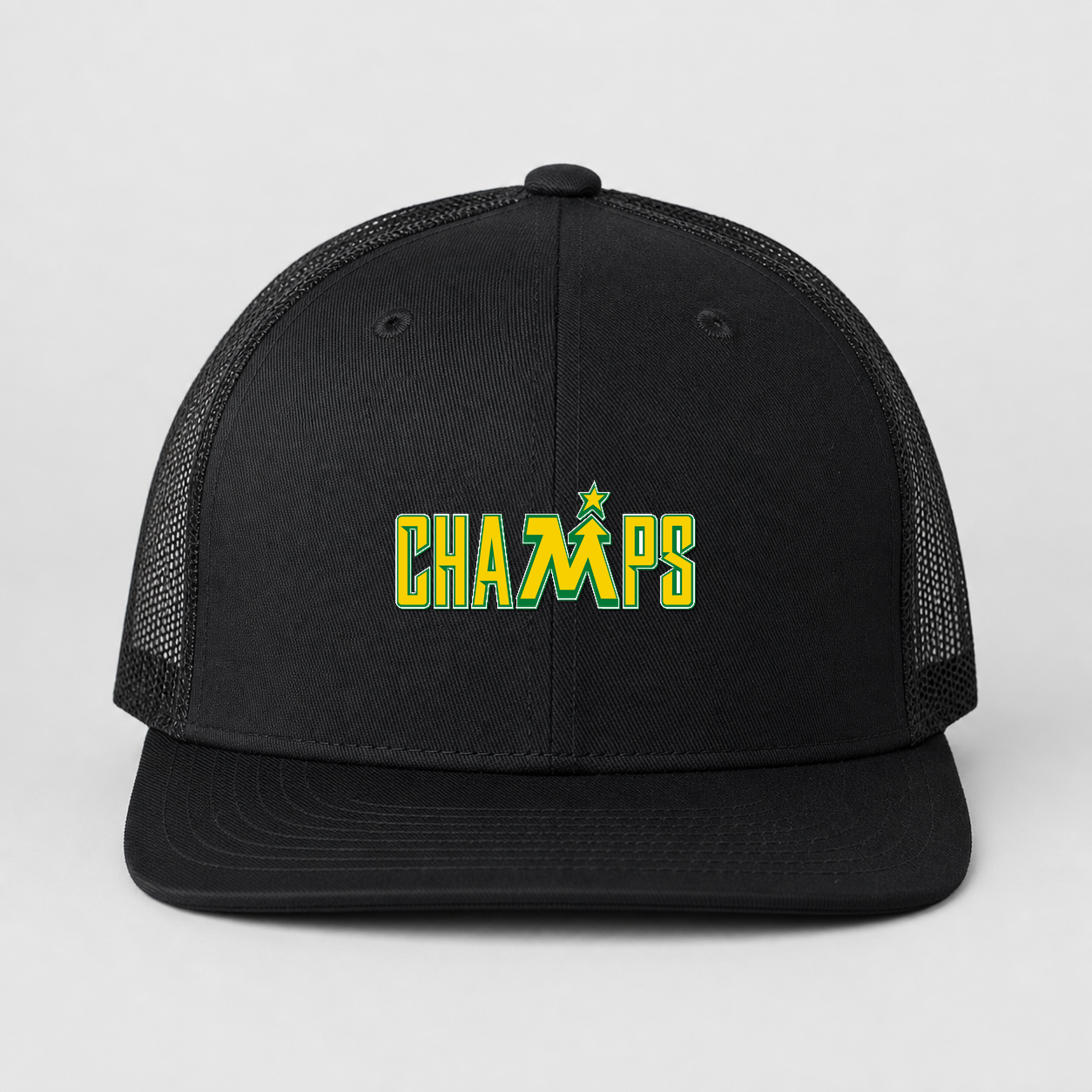 Team MN 16s Champions black snapback hat professional mockup