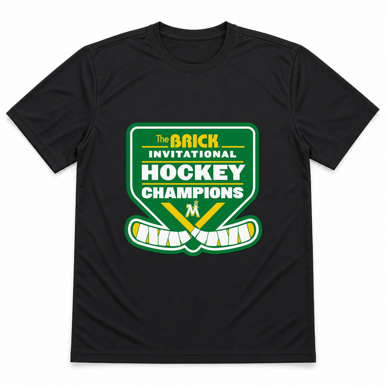 Team MN 16s Champions Nike black performance tee professional mockup
