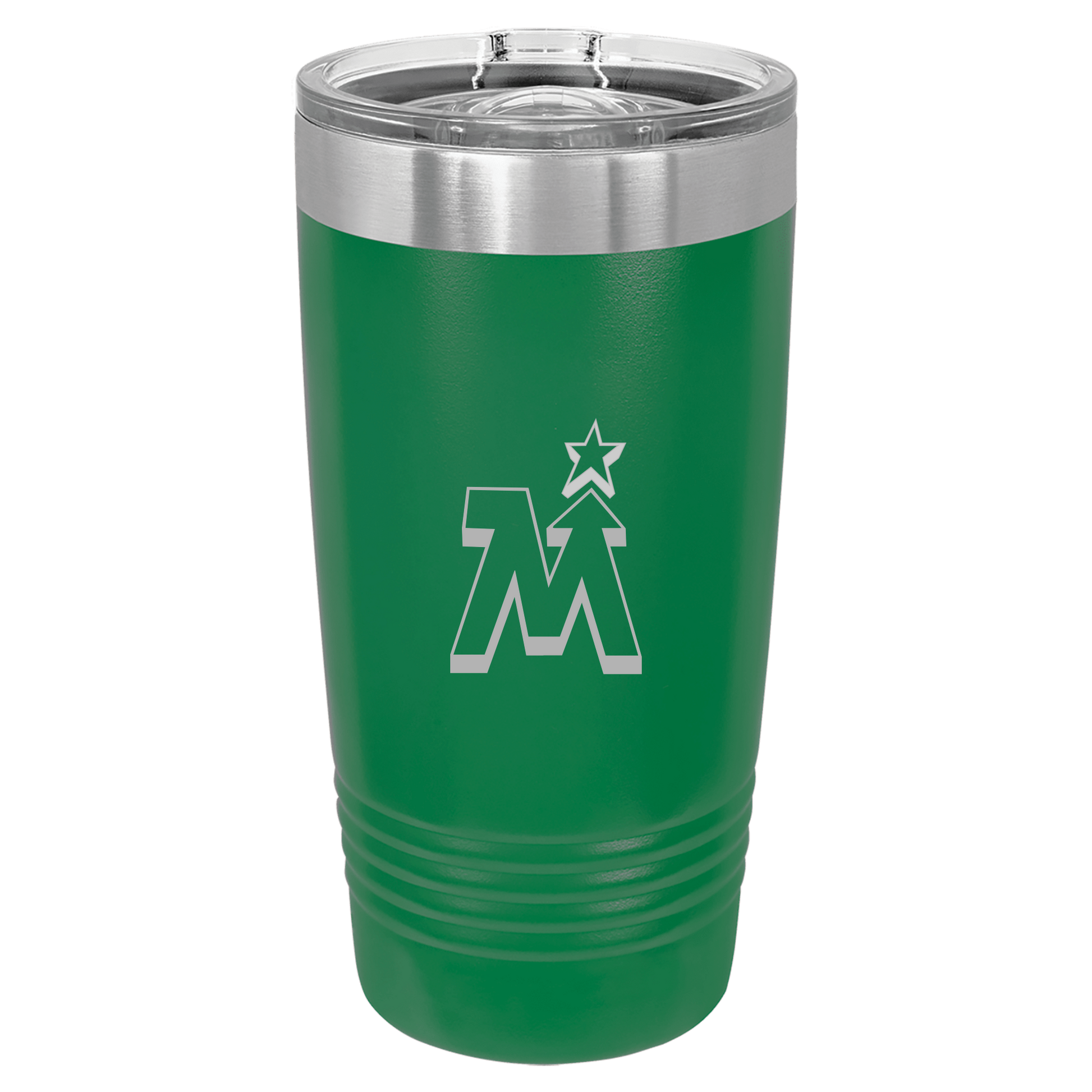 Team MN logo engraved green 20 oz tumbler