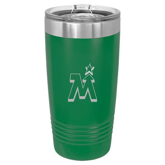 Team MN logo engraved green 20 oz tumbler