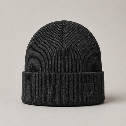 Custom embroidered knit beanie product photo by TTN Custom Apparel
