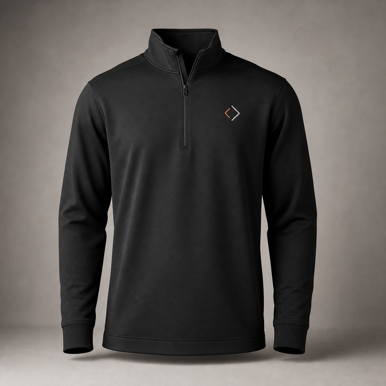 Custom men's performance half-zip pullover with small left-chest decoration by TTN Custom Apparel
