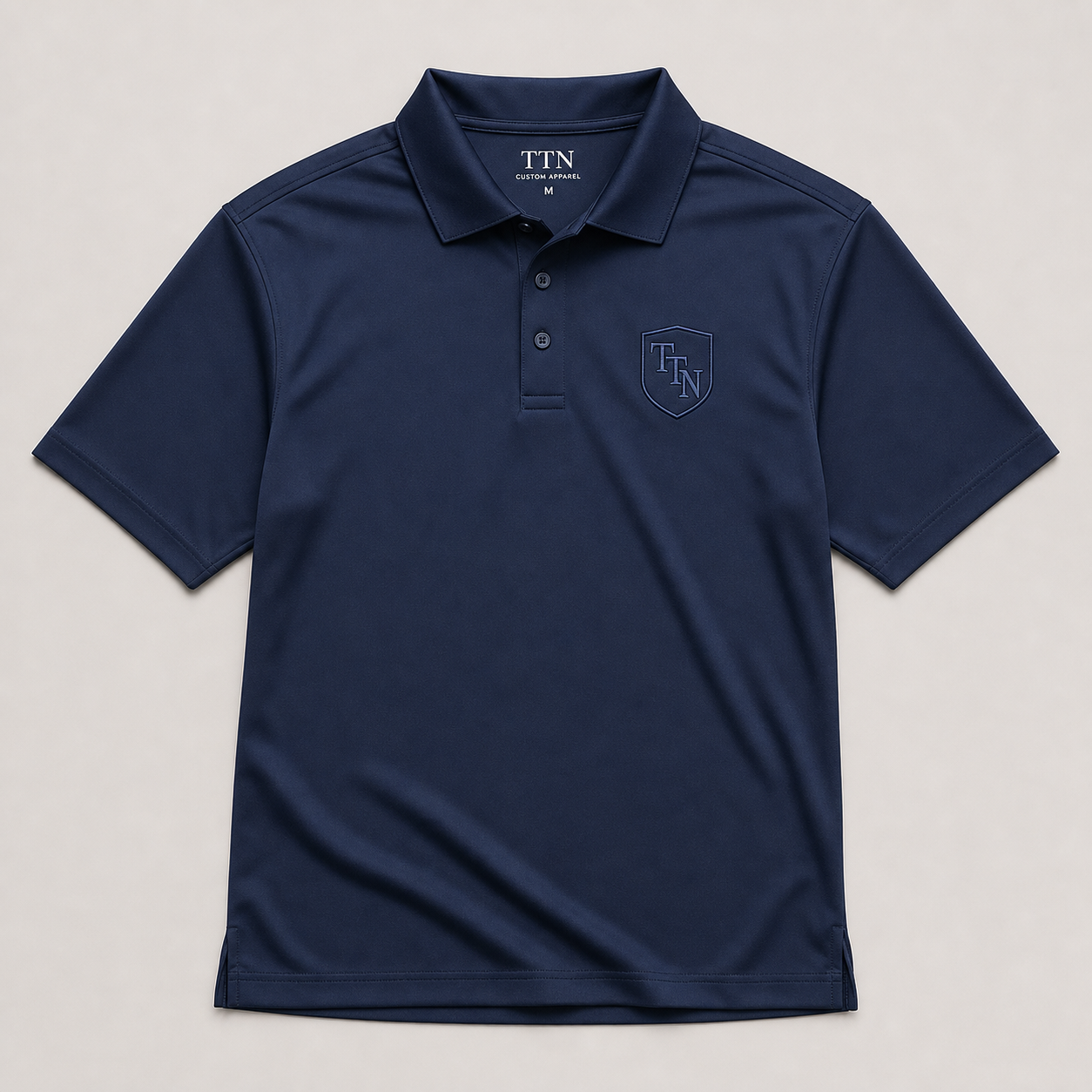 Custom embroidered performance polo product image by TTN Custom Apparel