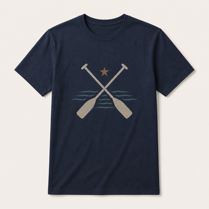 Navy custom printed cotton t-shirt with centered Minnesota-inspired front print by TTN Custom Apparel