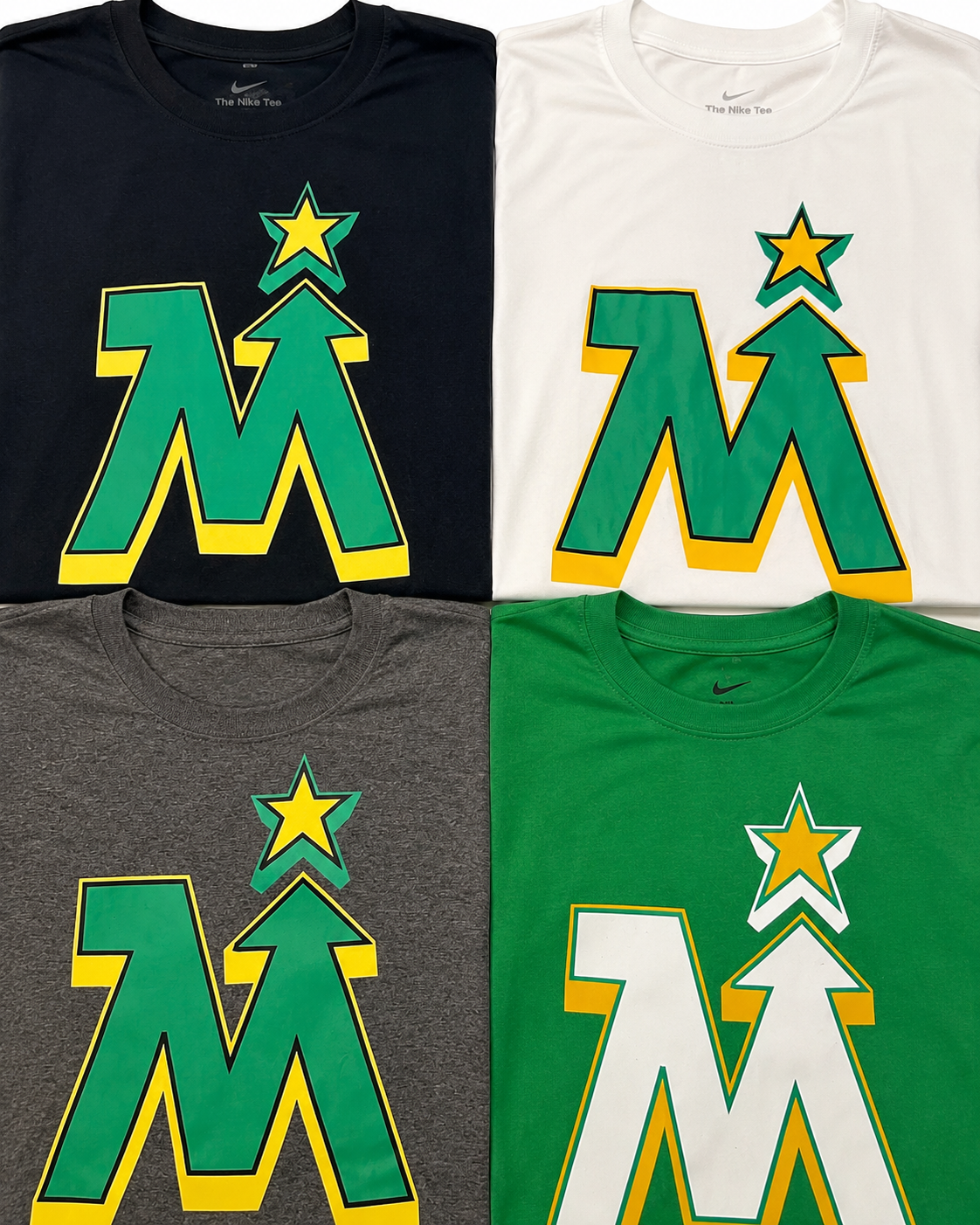 Finished custom team performance shirts in multiple colors