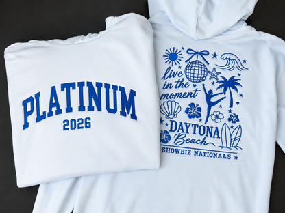 Finished dance team hoodies with twill applique and embroidery