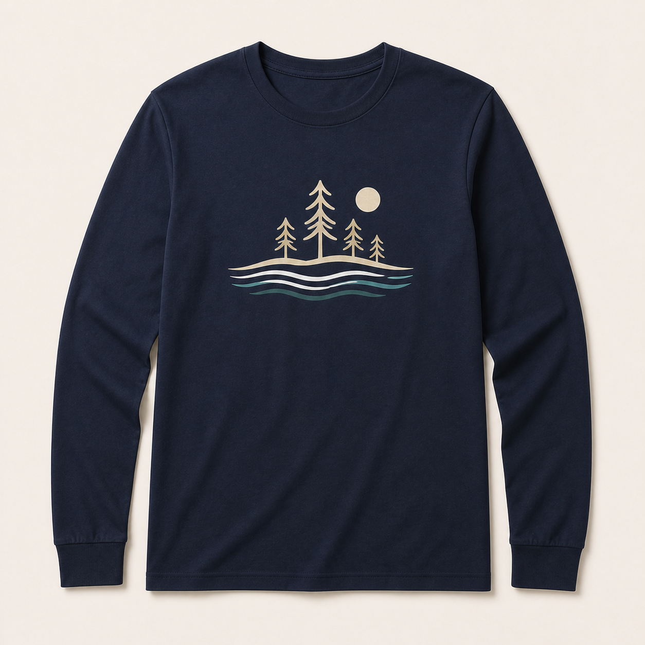 Navy custom long sleeve t-shirt color variant by TTN Custom Apparel