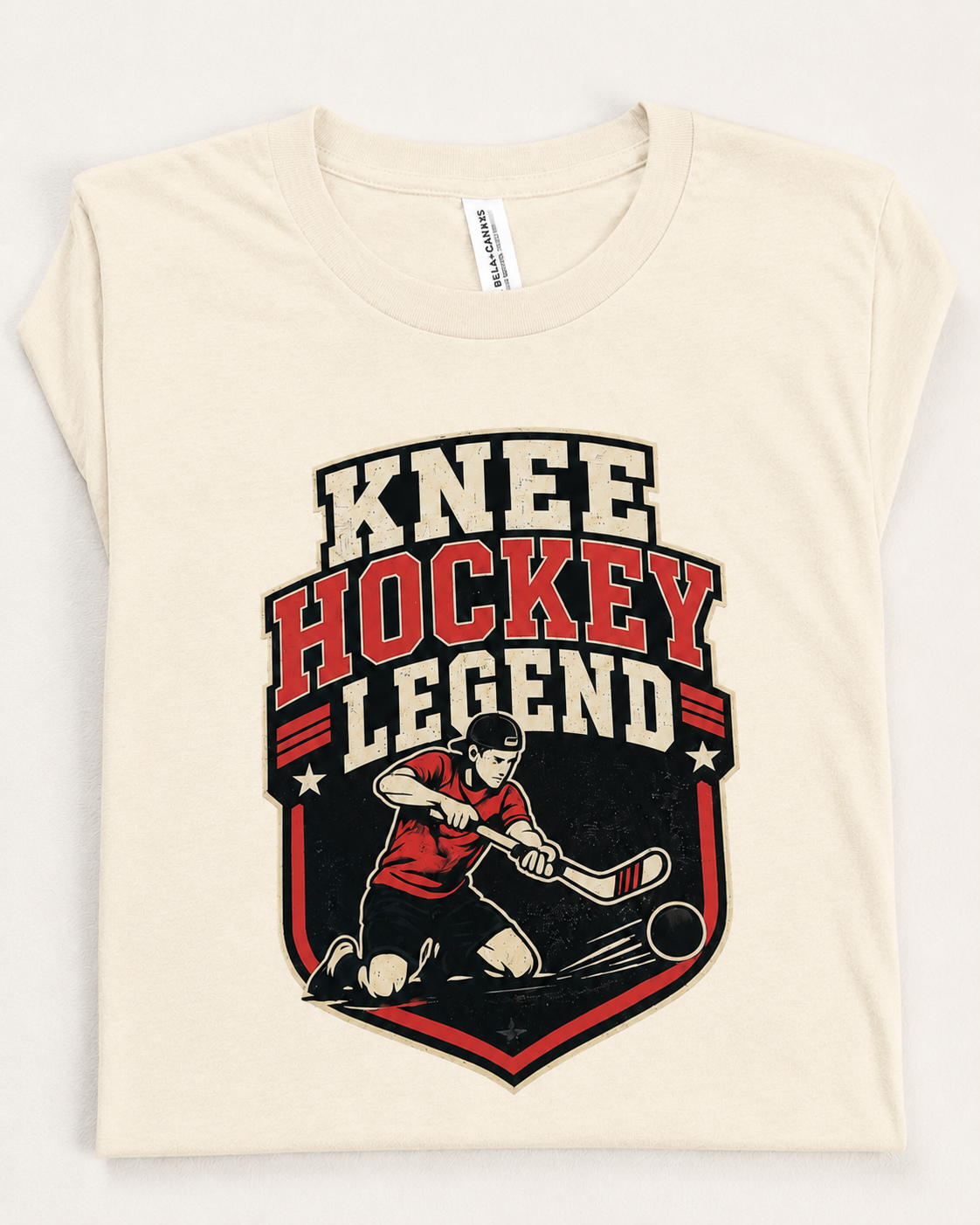TTN Originals Knee Hockey Legend printed t-shirt in cream