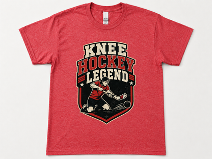 TTN Originals Knee Hockey Legend printed t-shirt in heather red front view