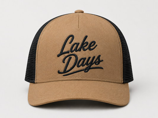 TTN Originals Lake Days Richardson 112 trucker hat in caramel and black