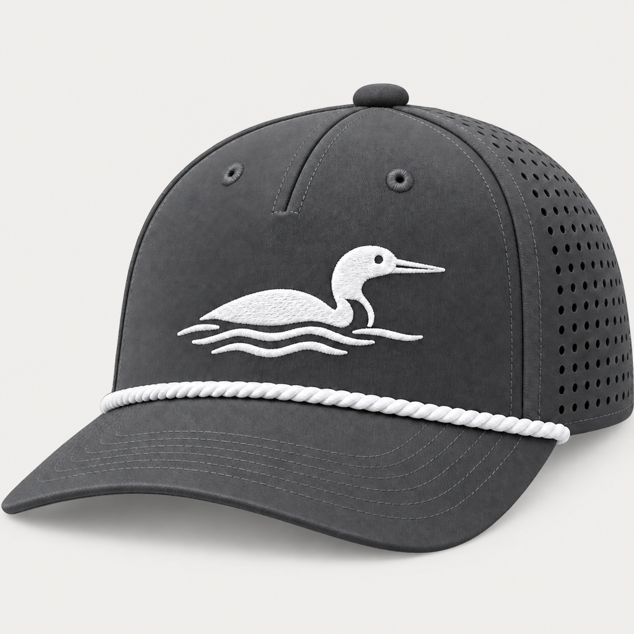 TTN Originals MN Loon Richardson classic rope hat in Dark Grey / White