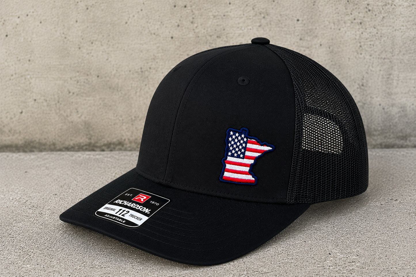 TTN Originals Minnesota USA Richardson 112 trucker hat in black side view