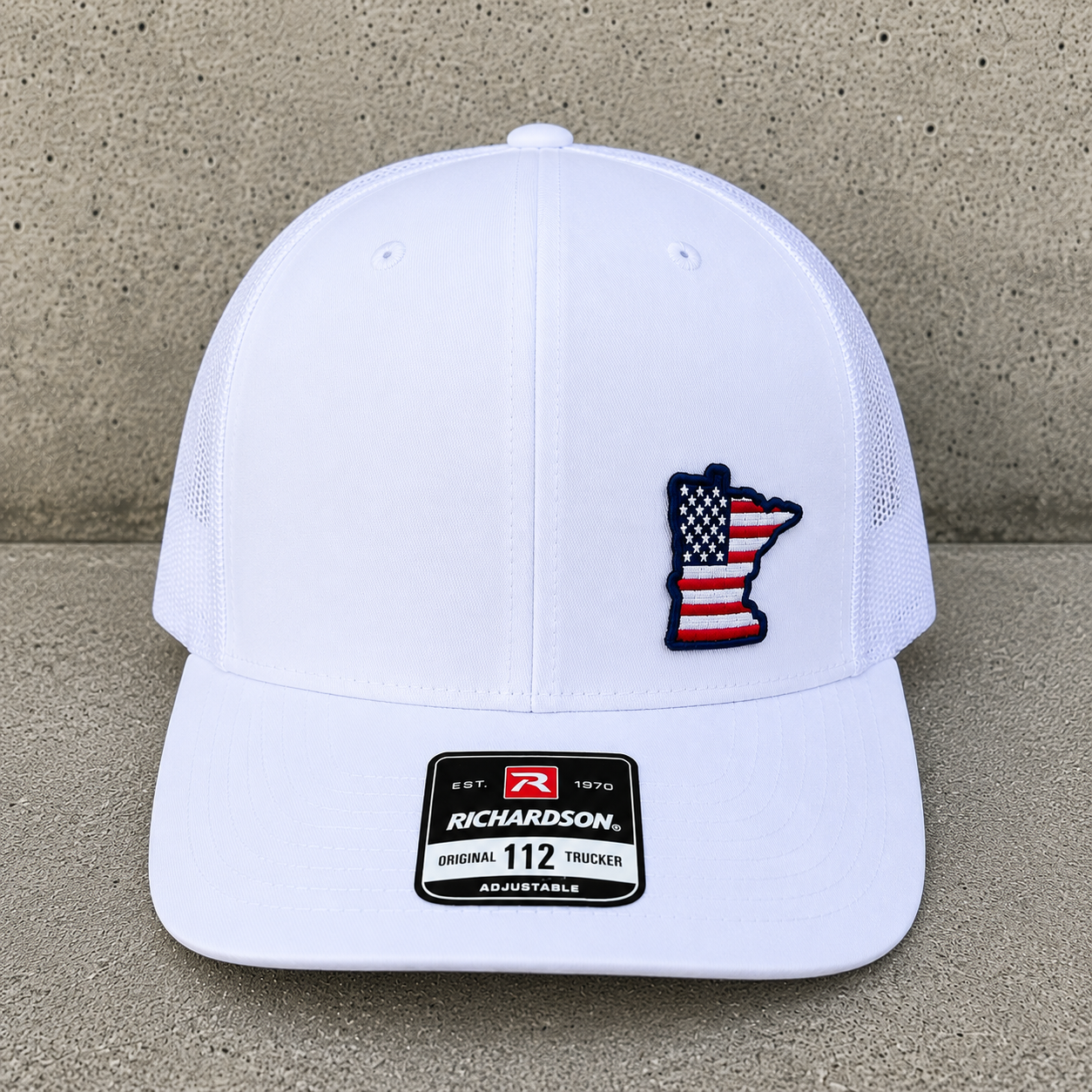 TTN Originals Minnesota USA Richardson 112 trucker hat in white front view