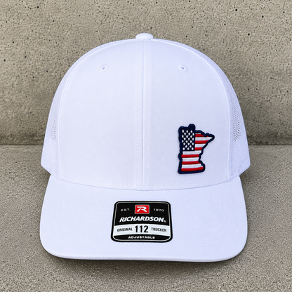 TTN Originals Minnesota USA Richardson 112 trucker hat in white front view