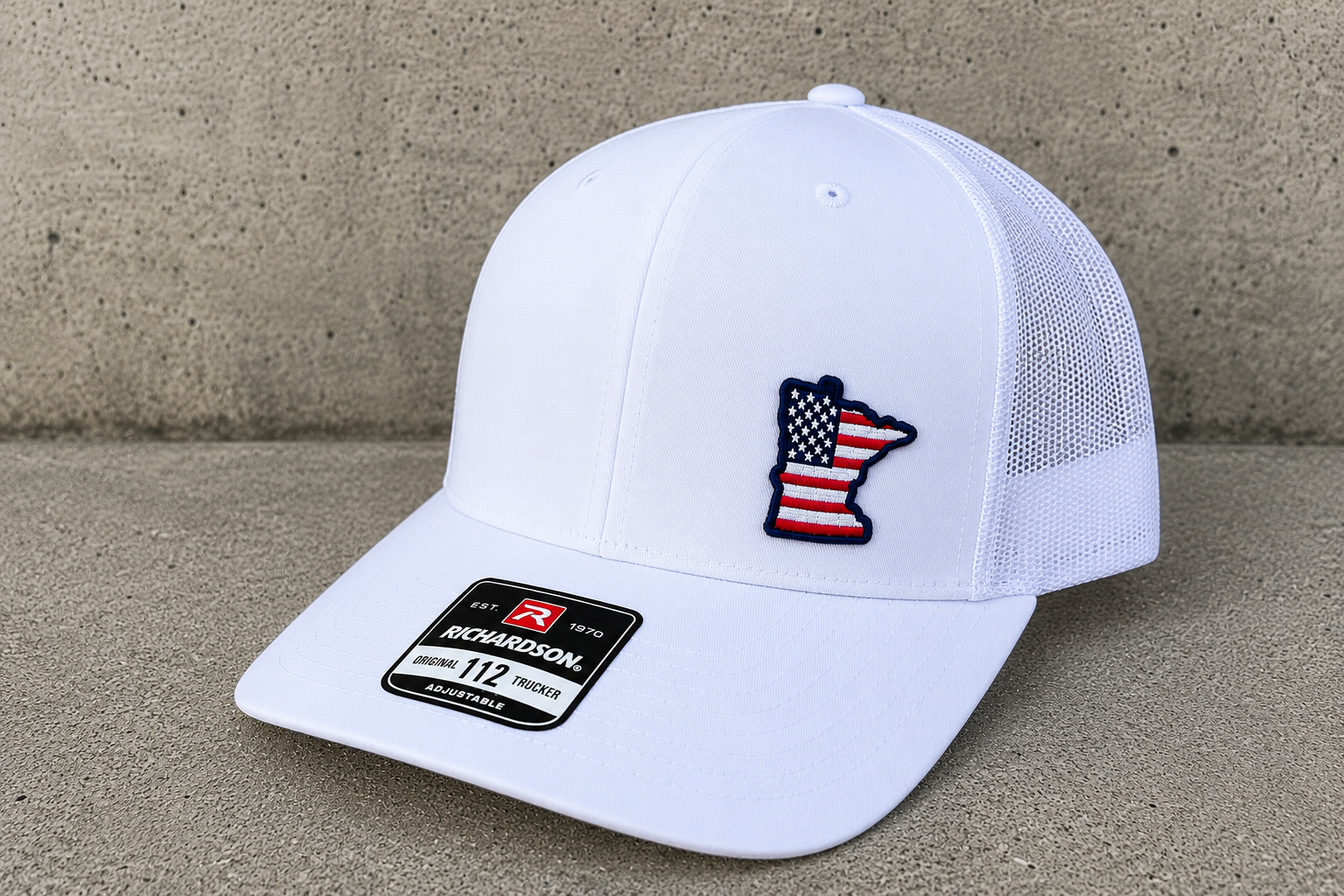 TTN Originals Minnesota USA Richardson 112 trucker hat in white side view