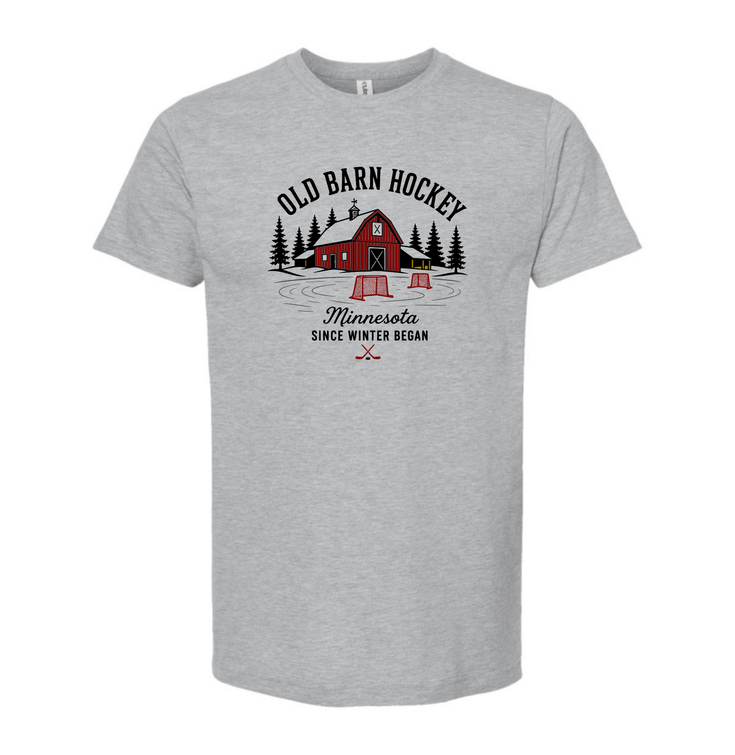 TTN Originals Old Barn Hockey printed t-shirt in heather gray