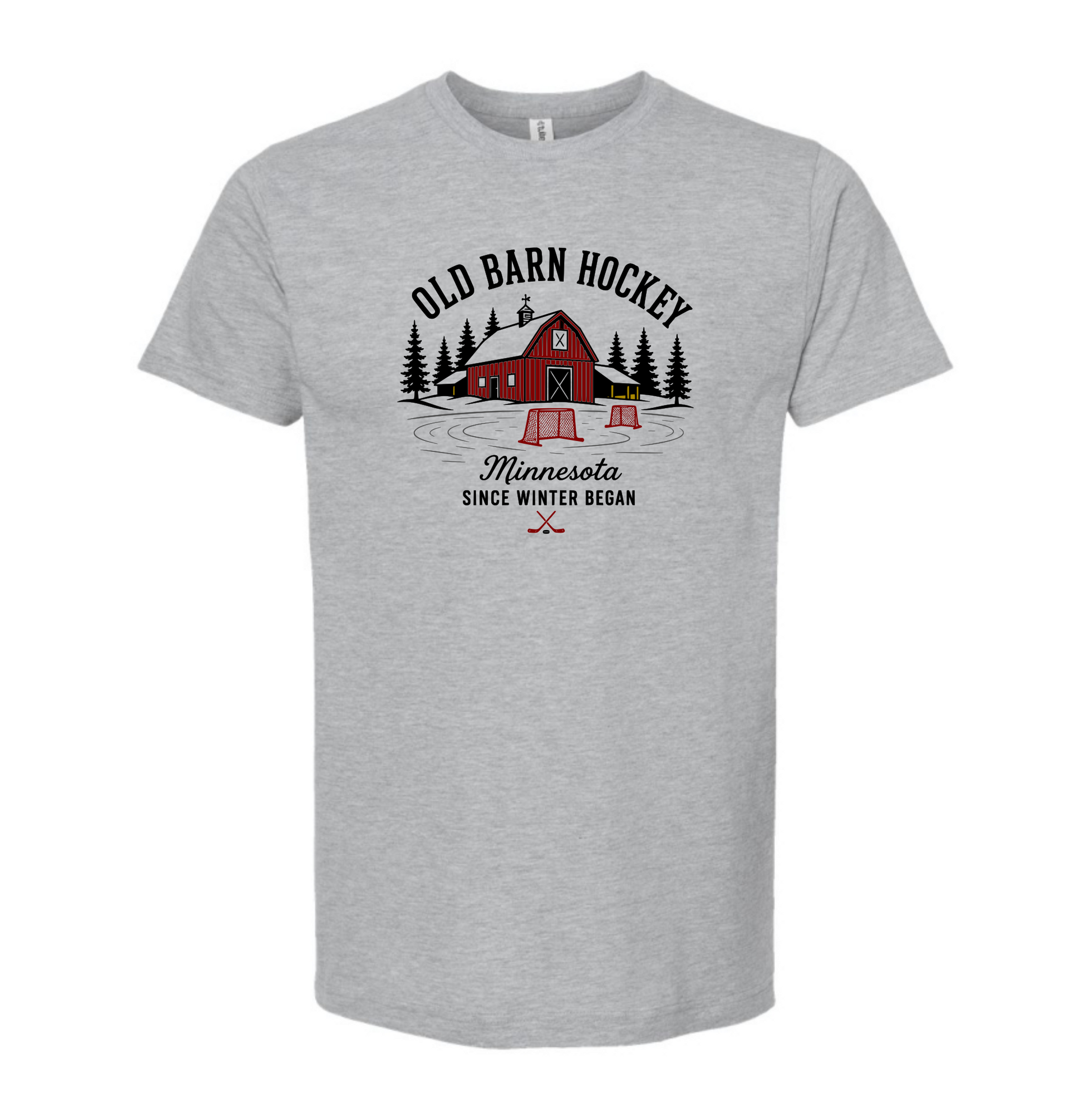 TTN Originals Old Barn Hockey printed t-shirt in heather gray