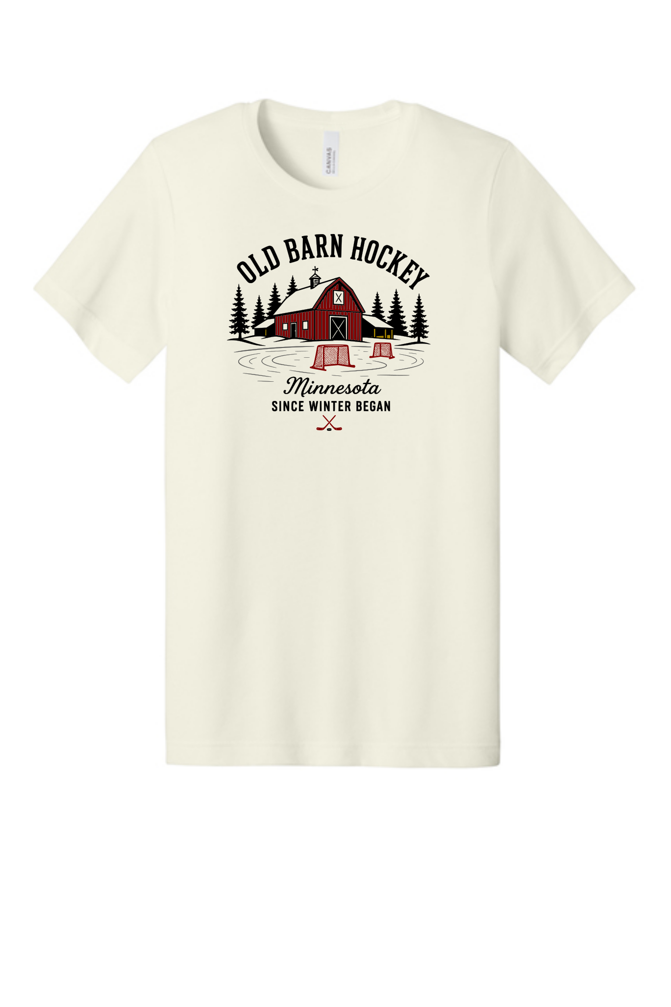 TTN Originals Old Barn Hockey printed t-shirt in natural triblend