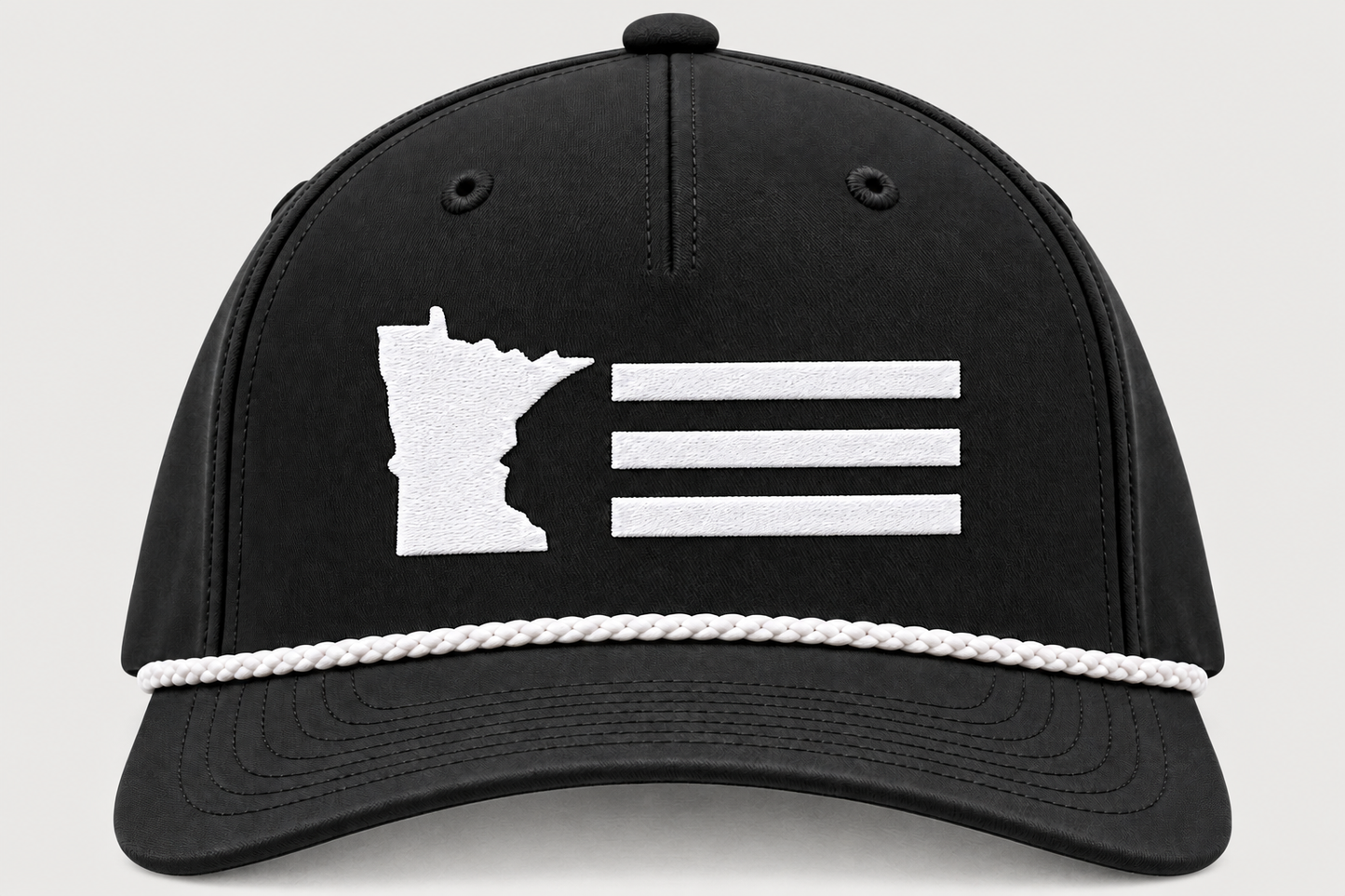 TTN Originals True North Bar Richardson classic rope hat in black and white on a light background
