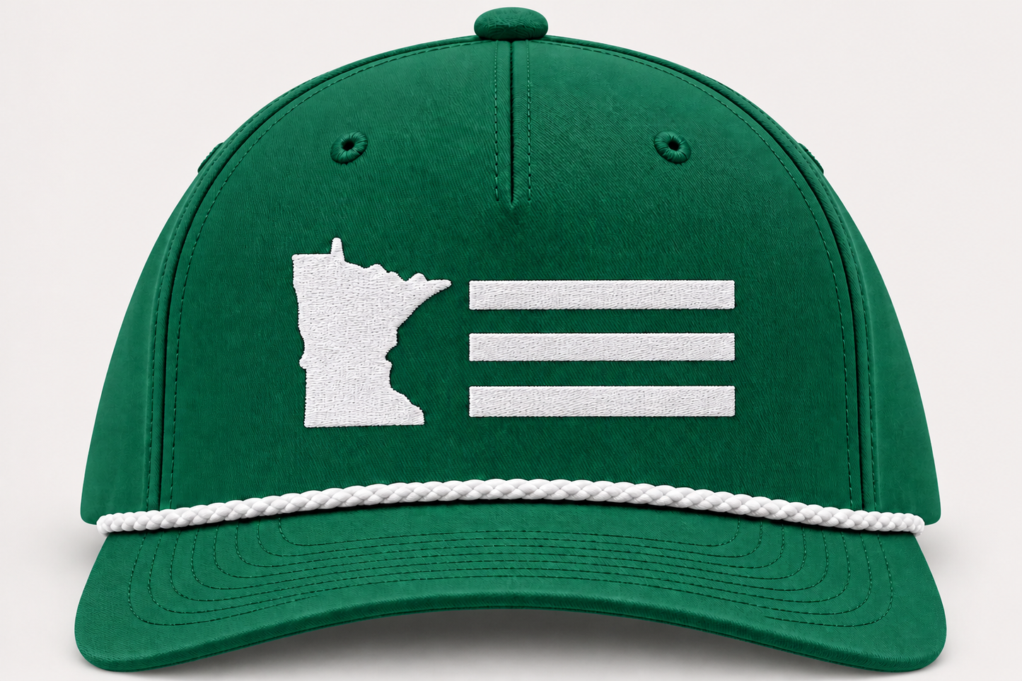 TTN Originals True North Bar Richardson classic rope hat in green and white on a light background