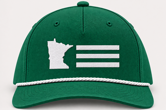 TTN Originals True North Bar Richardson classic rope hat in green and white on a light background