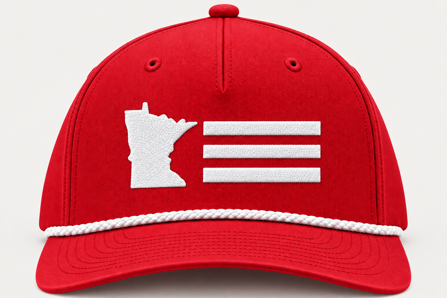 TTN Originals True North Bar Richardson classic rope hat in red and white on a light background