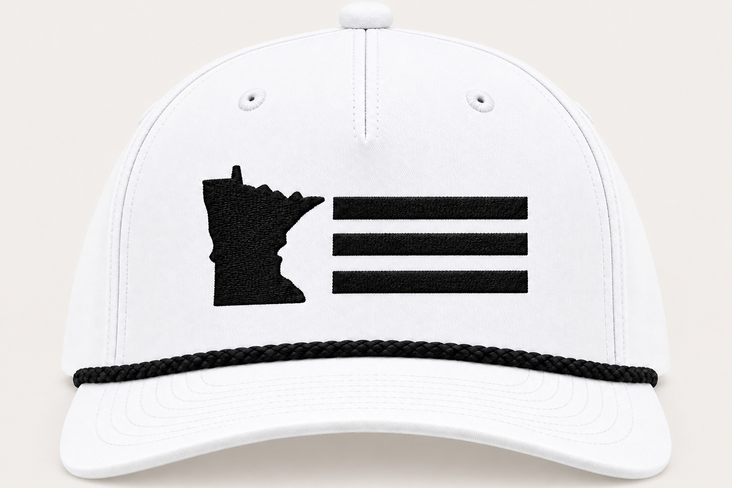 TTN Originals True North Bar Richardson classic rope hat in white and black on a light background