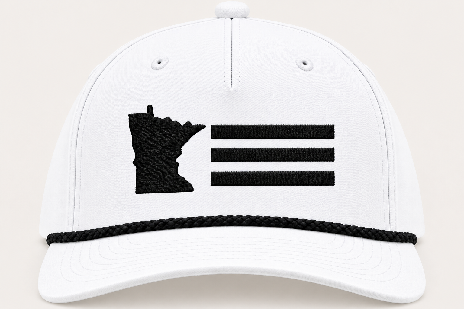 TTN Originals True North Bar Richardson classic rope hat in white and black on a light background