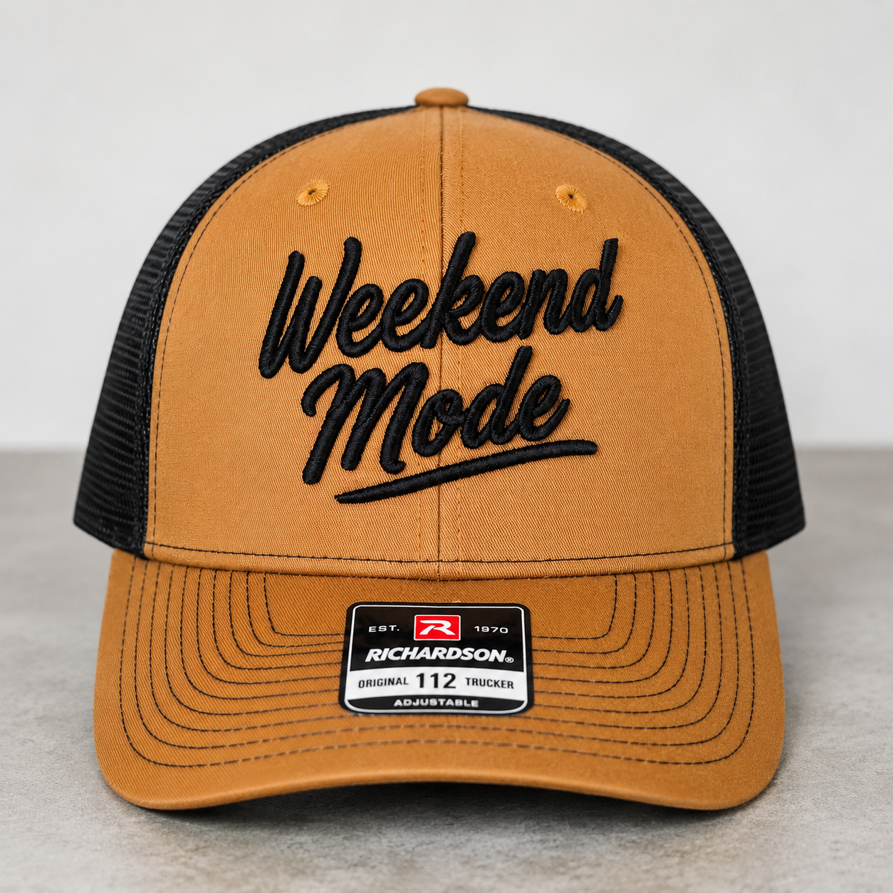 TTN Originals Weekend Mode trucker hat in caramel and black