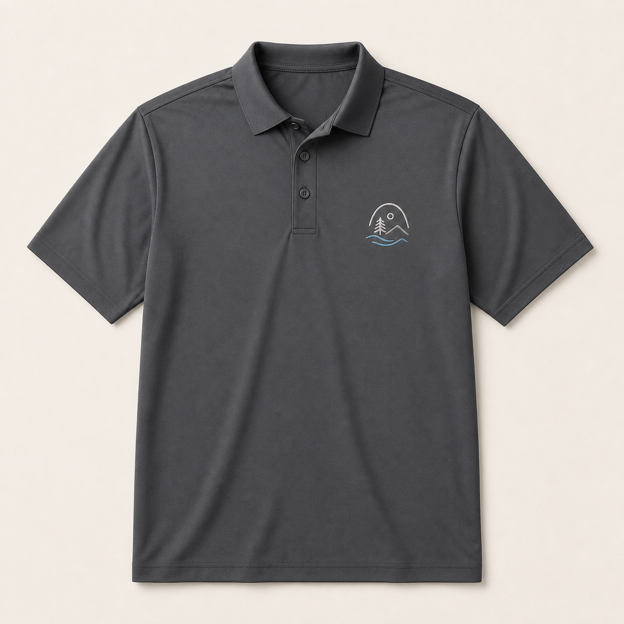 Graphite custom embroidered performance polo color variant by TTN Custom Apparel
