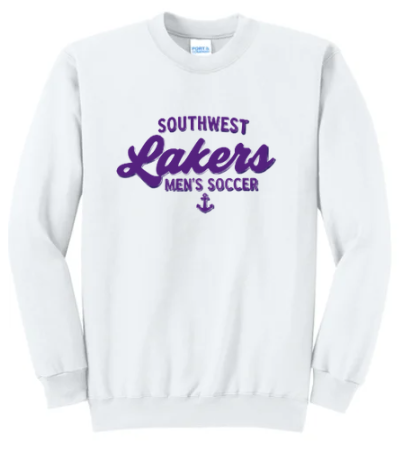 Southwest Lakers Men's Soccer Script Printed Crewneck Sweatshirt