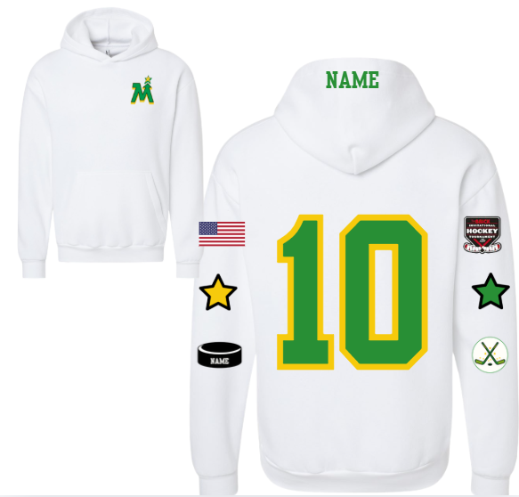 Team MN Embroidered "Patch" Hoodie- White